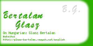 bertalan glasz business card